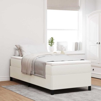 Estructura de cama Crema 100 x 200 cm Telas de pana