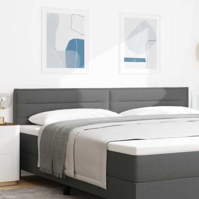 Cabecero Altura Ajustable con cabecera Gris oscuro 200 cm tela