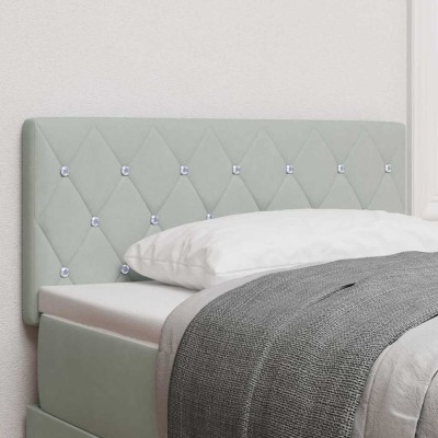 Cabecero de Terciopelo Argyle Gris claro 90 cm Terciopelo
