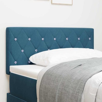 Cabecero de Terciopelo Argyle Azul oscuro 90 cm Terciopelo