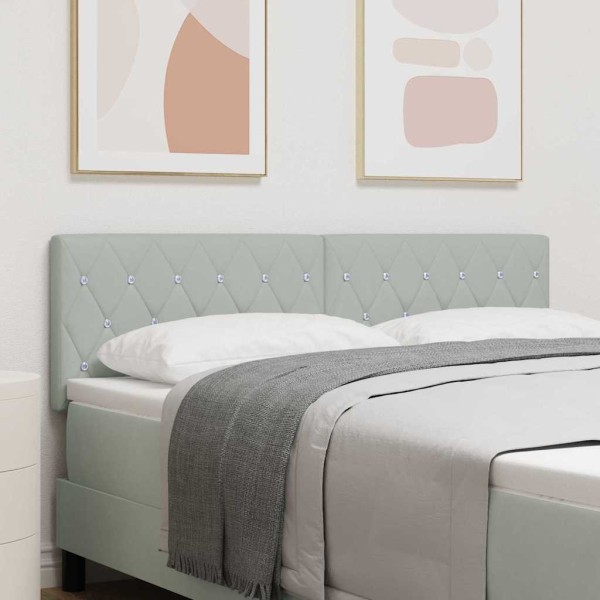 Cabecero de Terciopelo Argyle Gris claro 140 cm Terciopelo