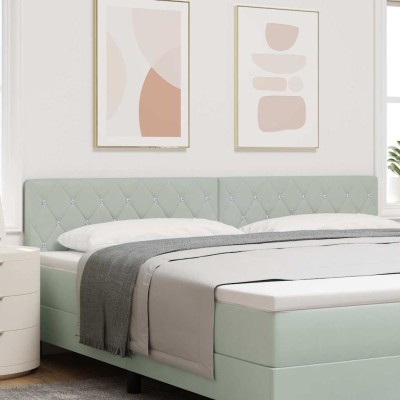 Cabecero de Terciopelo Argyle Gris claro 200 cm Terciopelo
