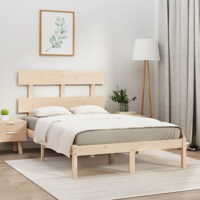 Estructura de cama de madera maciza 140x200 cm