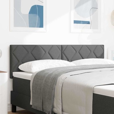 Cabecero de Tela Geometric con cabecera Gris oscuro 160 cm tela