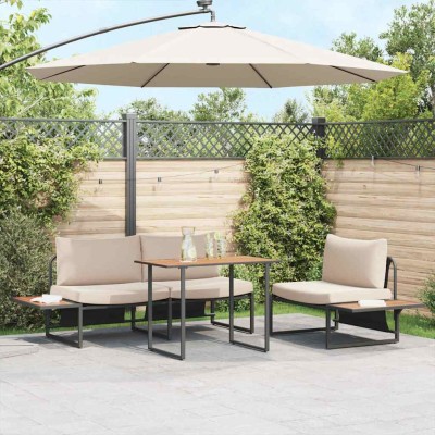 Mesa de Jardín Marrón 100 x 55 x 70 cm Acero y DPC
