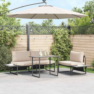 Mesa de Jardín Gris 100 x 55 x 70 cm Acero y DPC