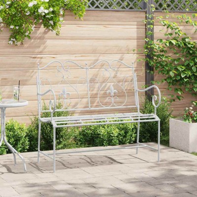 Banco de jardín Blanco 104 x 54 x 93cm Acero