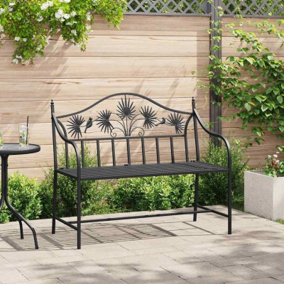 Banco de jardín Negro 104 x 54 x 93cm Acero