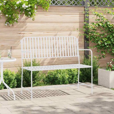 Banco de jardín Blanco 104 x 54 x 93cm Acero