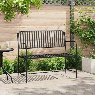 Banco de jardín Negro 104 x 54 x 93cm Acero