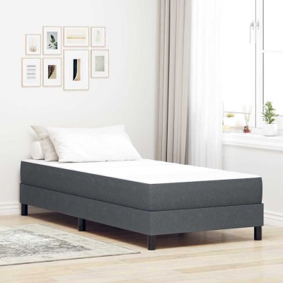 Colchón de Cama con colchón Gris 90 x 200 cm tela