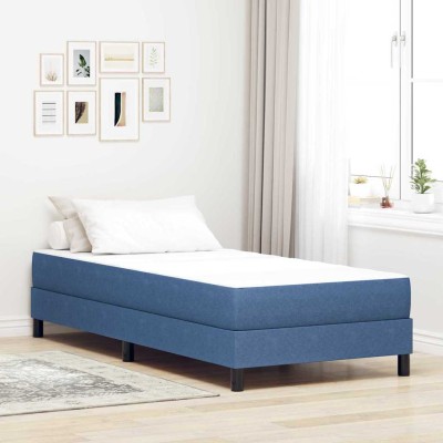 Colchón de Cama con colchón Azul 100 x 200 cm tela