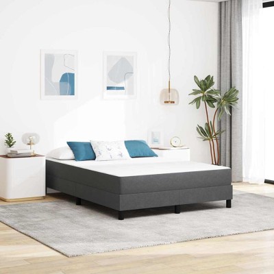 Colchón de Cama con colchón Gris 160 x 200 cm tela