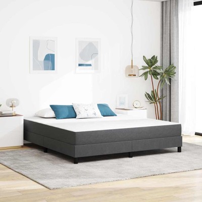 Colchón de Cama con colchón Gris 180 x 200 cm tela