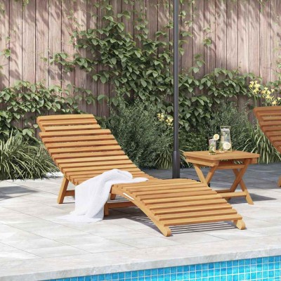 Tumbona Marrón 184 x 55 x 59 cm Madera de teca maciza