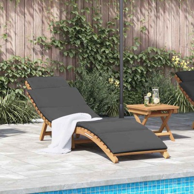 Tumbona Gris oscuro 188 x 55 x 59 cm Madera de teca maciza