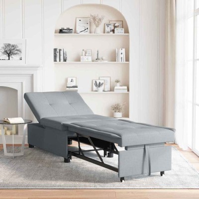 Sofá cama Gris claro 194 x 67 x 37 cm tela