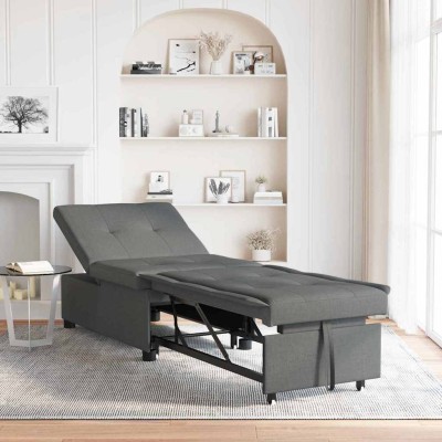 Sofá cama Gris oscuro 194 x 67 x 37 cm tela