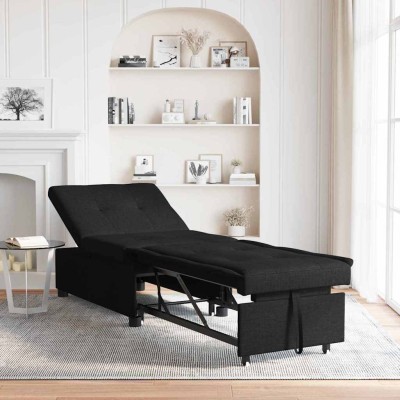 Sofá cama Negro 194 x 67 x 37 cm tela