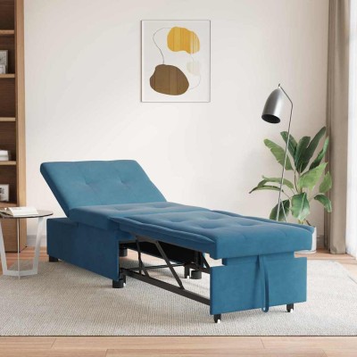 Sofá Cama Azul 67 x 194 x 38 cm Terciopelo