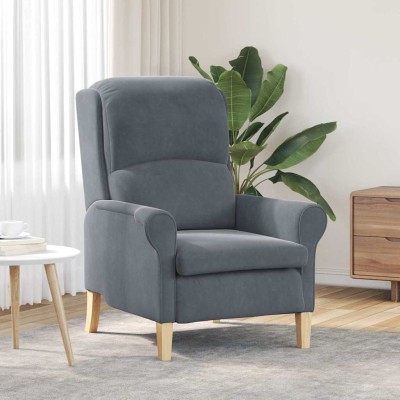 sillón Gris oscuro 76 x 94 x 102 cm Terciopelo