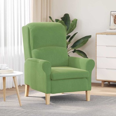 sillón Verde claro 76 x 94 x 102 cm Terciopelo