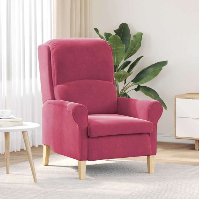 sillón Rojo vino tinto 76 x 94 x 102 cm Terciopelo