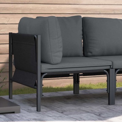 Muebles de Exterior con cojín con almohada Antracita Acero
