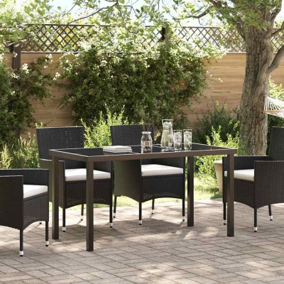 Mesa de Jardín Negro 140 x 80 x 73 cm Madera maciza de Teca