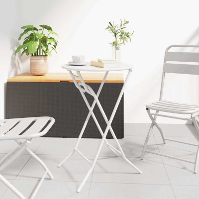 Mesa de Jardín Blanco 50 x 50 x 72 cm Acero