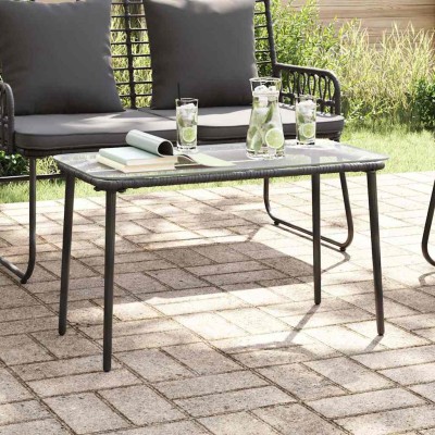 Mesa de Jardín Negro 80 x 40 x 45.5 cm Poliratán