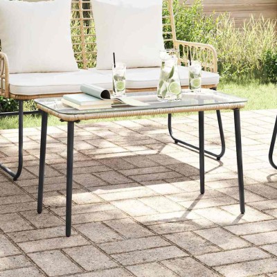 Mesa de Jardín Natural 80 x 40 x 45.5 cm Poliratán
