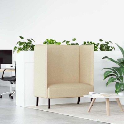 Sofa de Espalda Alta Crema 109 x 56 x 121 cm tela