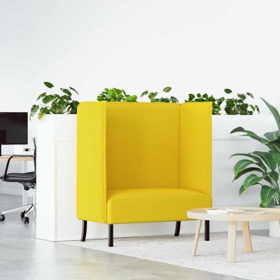 Sofa de Espalda Alta Amarillo claro 109 x 56 x 121 cm tela