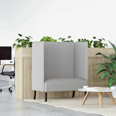 Sofa de Espalda Alta Gris nube 109 x 56 x 121 cm tela