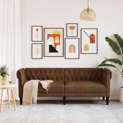 Sofá Chesterfield Argyle Marrón 201.5 x 74.5 x 74.5 cm