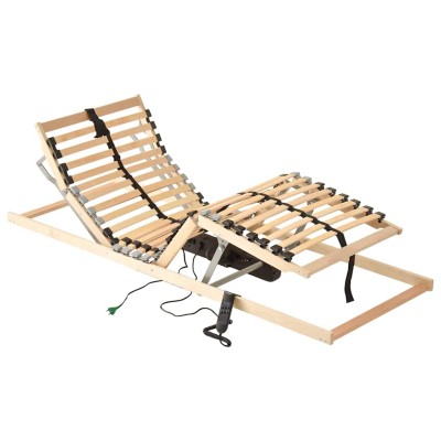 Cama con listones Marrón 90 x 190 cm Madera de haya maciza