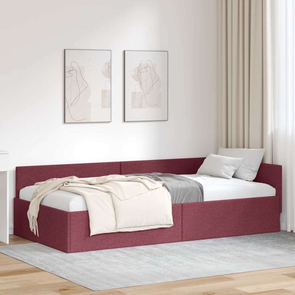 Estructura de cama en esquina Rojo vino tinto 80 x 200 cm