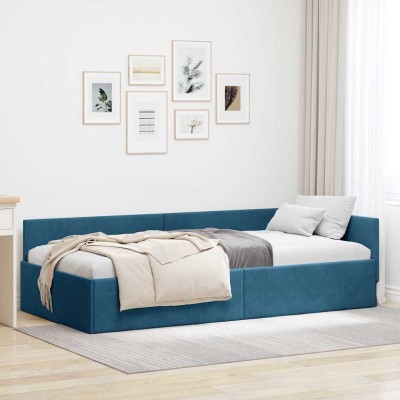 Estructura de cama en esquina Otro Manual Azul 90 x 200 cm