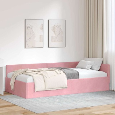 Estructura de cama en esquina Otro Manual Rosa 100 x 200 cm