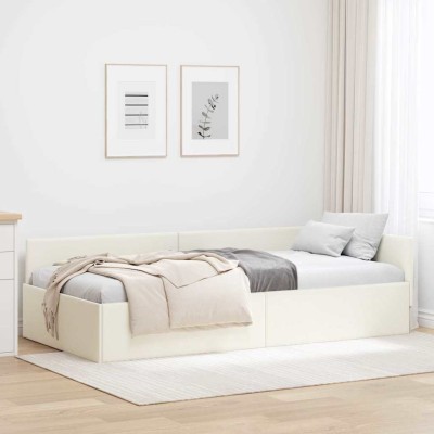 Estructura de cama en esquina Otro Manual Crema 100 x 200 cm
