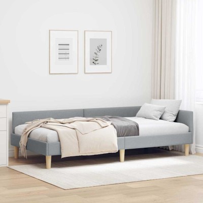 Estructura de cama en esquina Otro Gris claro 90 x 200 cm