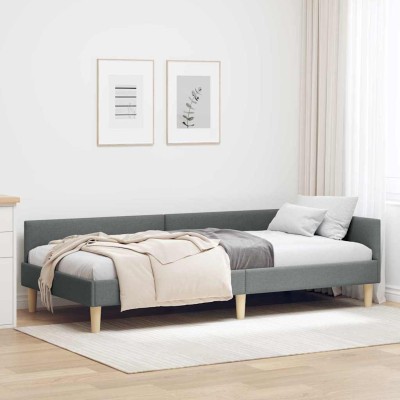 Estructura de cama en esquina Otro Gris oscuro 100 x 200 cm