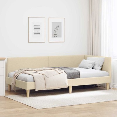 Estructura de cama en esquina Otro Manual Crema 90 x 190 cm