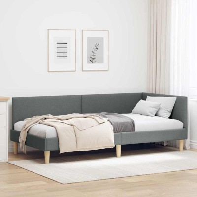 Estructura de cama en esquina Otro Gris oscuro 90 x 200 cm