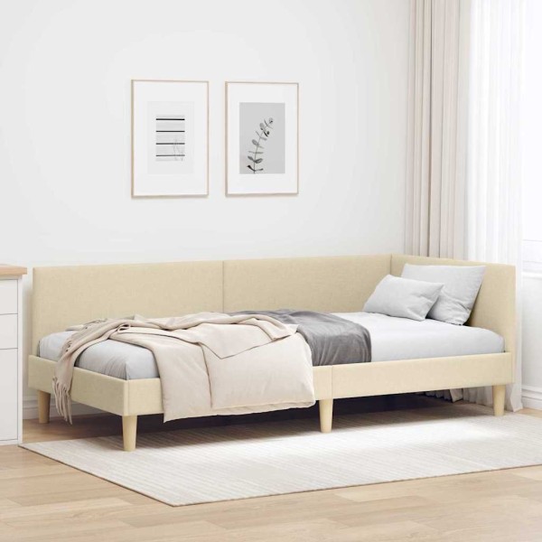 Estructura de cama en esquina Otro Manual Crema 90 x 200 cm