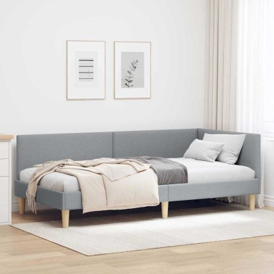 Estructura de cama en esquina Otro Gris claro 100 x 200 cm