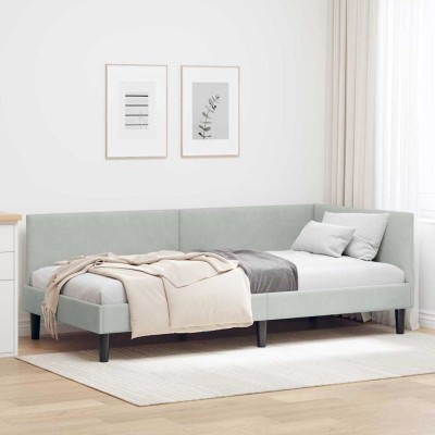 Estructura de cama en esquina Otro Gris claro 80 x 200 cm