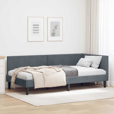 Estructura de cama en esquina Otro Gris oscuro 80 x 200 cm
