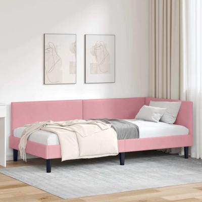 Estructura de cama en esquina Otro Manual Rosa 90 x 190 cm